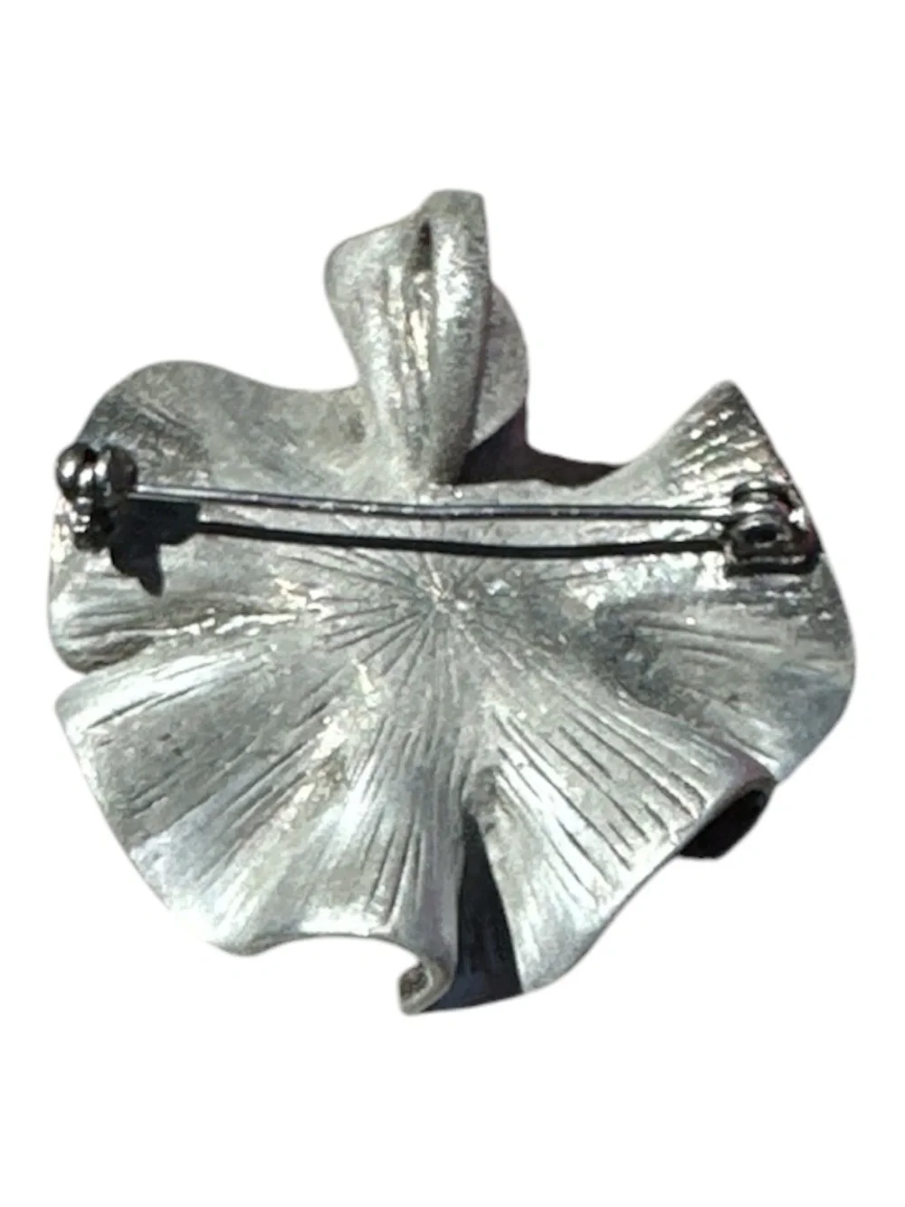 Pewter Floral Crystal Cluster Brooch - Women's Jewelry